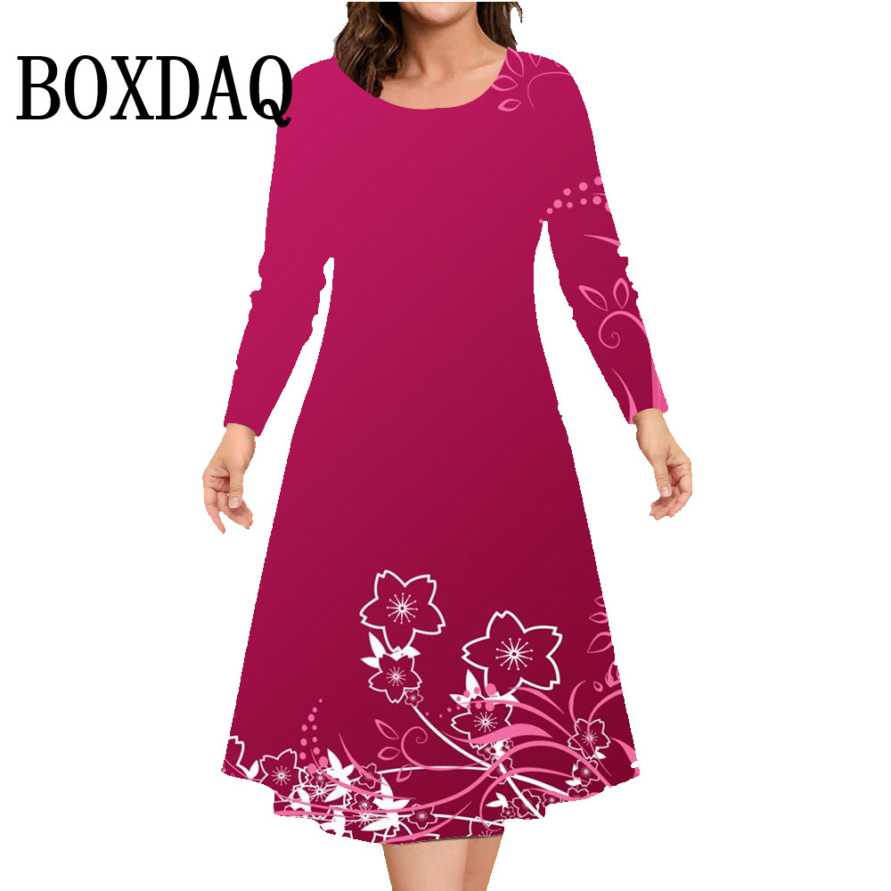Winter Clothing Plus Size - Осенне-зимнее платье с длинными рукавами, женское
