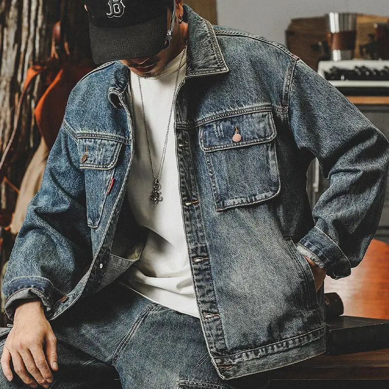 Winter Clothing Men Style - Модные свободные джинсовые куртки, мужское ковбойское