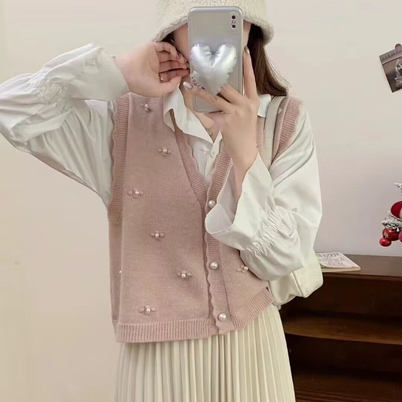 Winter Clothing Trends 2025 Women'S - Розовые вязаные жилеты для женщин, повседневная