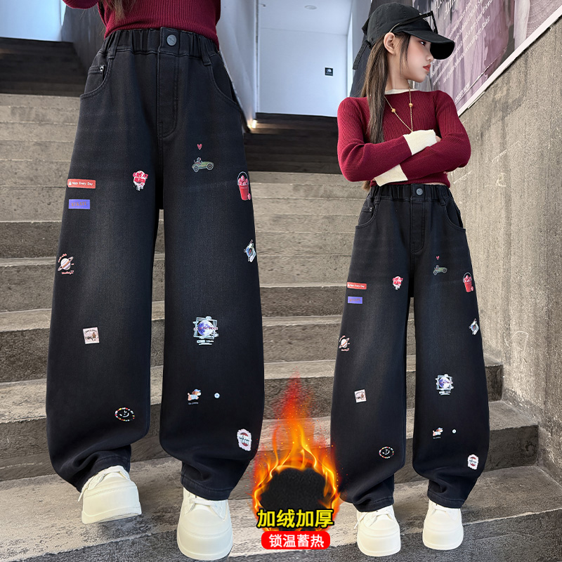 Winter Clothing Drawing - Осенние джинсы для девочек, детские джинсовые