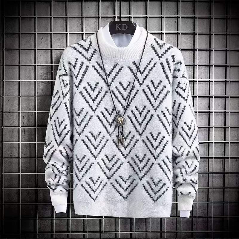 Winter Clothing Men Style - Осенне-зимний мужской свитер, плюшевый теплый цветной