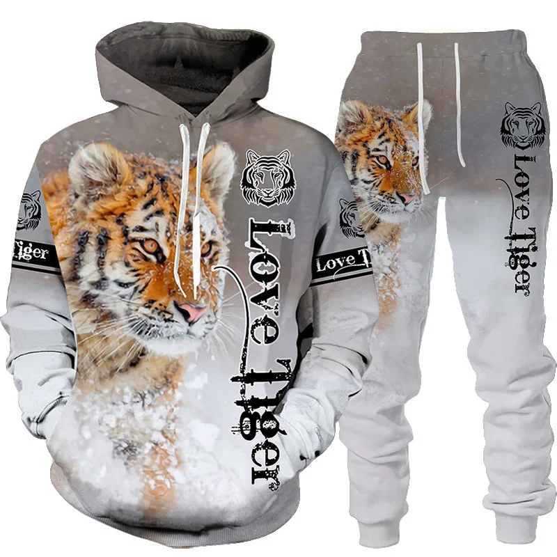 Winter Clothing Men Style - Новая толстовка с 3D принтом тигра