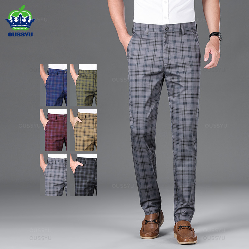 Winter Clothing Men Style - Мужские длинные брюки в клетку, из